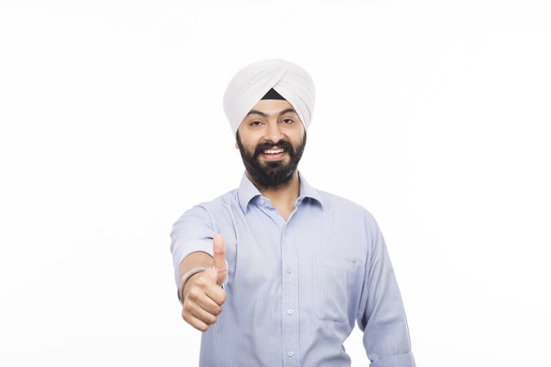 sikh man doing thumbs up 