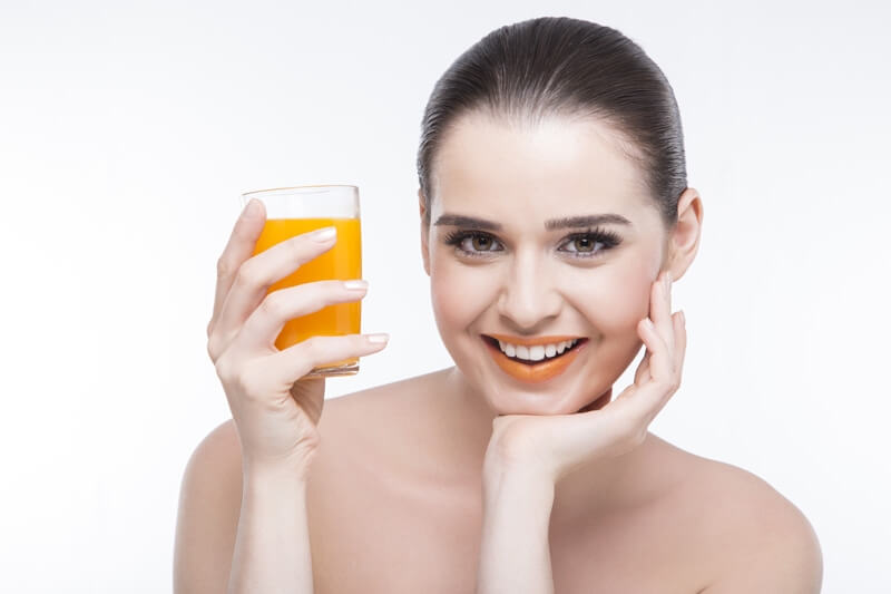 girl with orange juice
