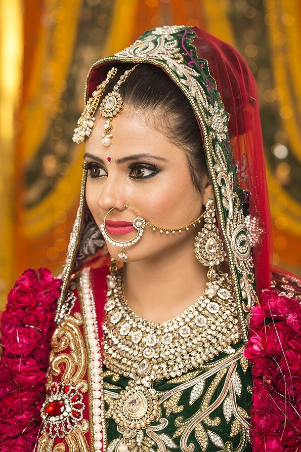 shy indian bride posing 