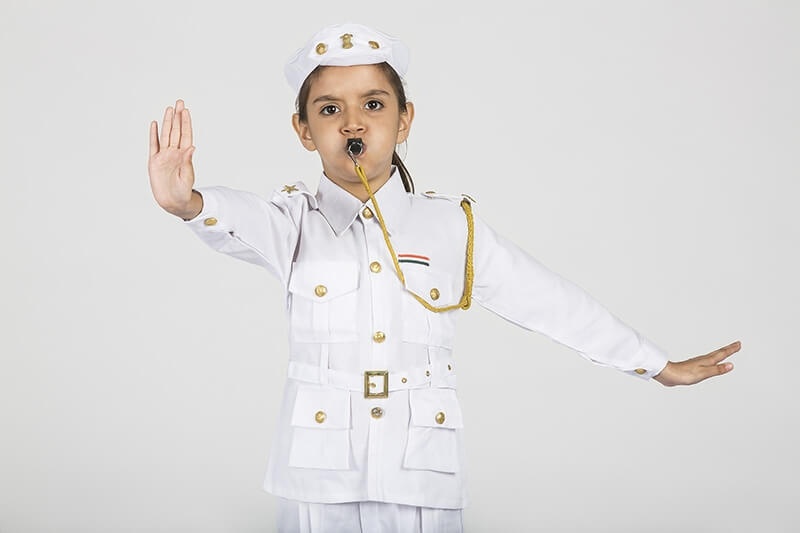 child as traffic police