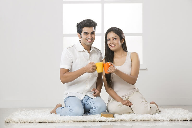 couple having coffee at home