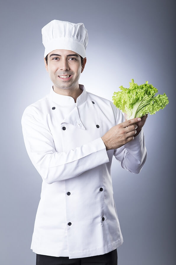 chef with broccoli 