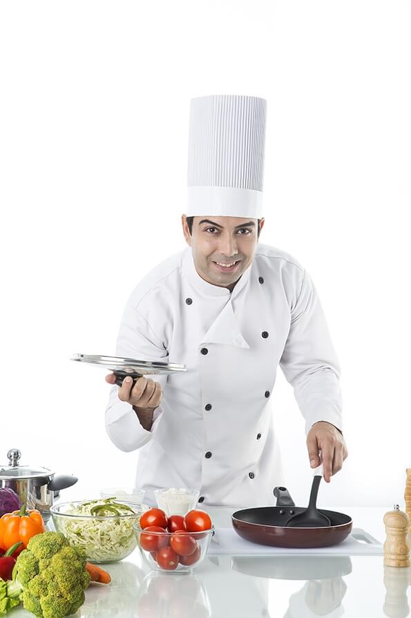 chef checking food