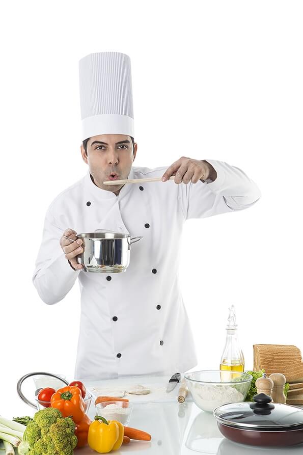 chef tasting the dish 