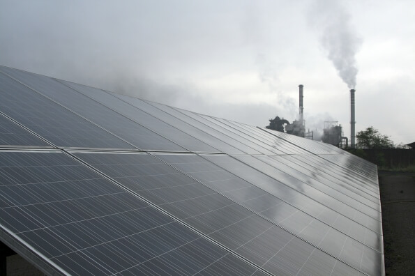 Solar panels plant