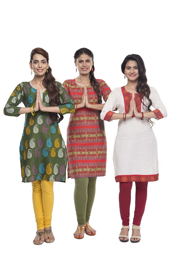 indian three women welcoming