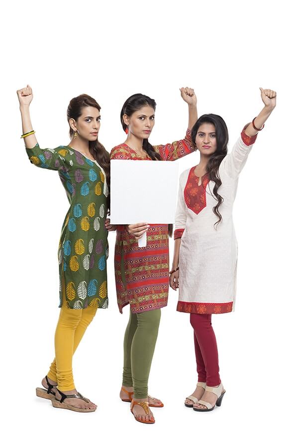 indian three women with placard