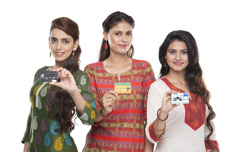Indian women with credit cards