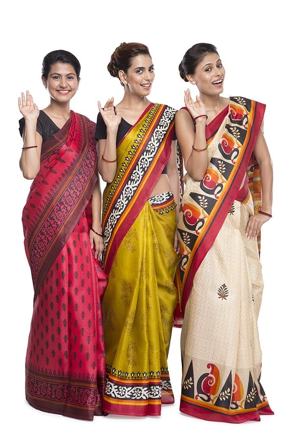 indian three women welcoming