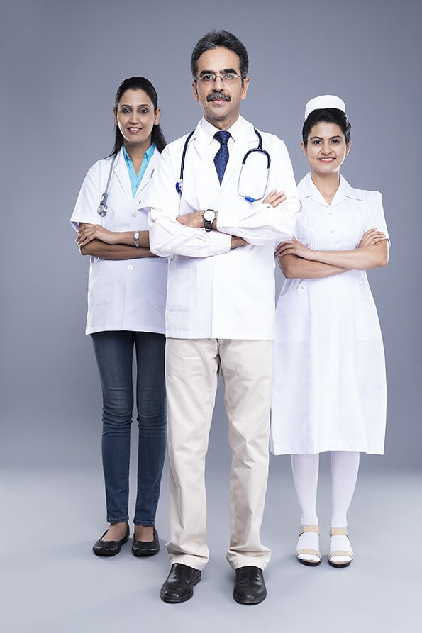 doctor with medical staff