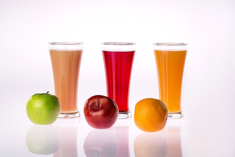 Three different fresh juice
