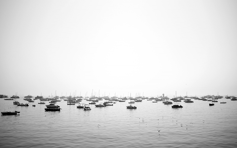 boats and yachts on sea port